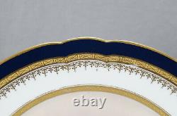 Hutschenreuther Hand Painted Signed Cobalt & Gold Madame Recamier Portrait Plate