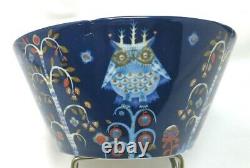 Iittala Taika Blue Owl Klaus Haapaniemi 4-Dinner Plates 2-Bowls Finland EUC