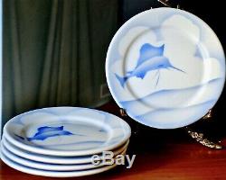 JACKSON CHINA RESTAURANTWARE 9 inch ROUND BLUE PLATE AIRBRUSHED SWORD FISH RARE