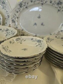 JOHANN HAVILAND Bavarian Germany BLUE GARLAND China 35 Pieces Dinner Dishes+SERV