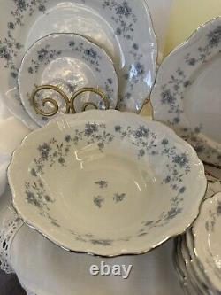 JOHANN HAVILAND Bavarian Germany BLUE GARLAND China 35 Pieces Dinner Dishes+SERV
