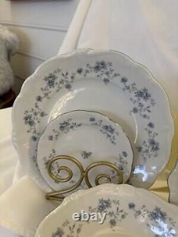 JOHANN HAVILAND Bavarian Germany BLUE GARLAND China 35 Pieces Dinner Dishes+SERV