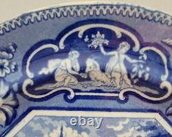 J&W Ridgway 10 Pearlware Dark Blue Dinner Plate Christ Church Oxford? 1825 UK