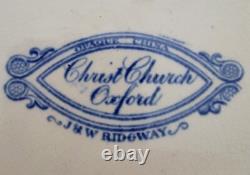 J&W Ridgway 10 Pearlware Dark Blue Dinner Plate Christ Church Oxford? 1825 UK