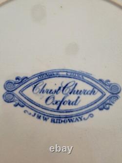 J&W Ridgway 10 Pearlware Dark Blue Dinner Plate Christ Church Oxford? 1825 UK