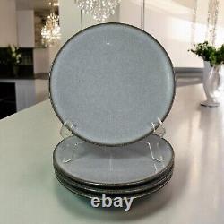 Jars France TOURRON GRIS ECORCE Blue Gray Charcoal Dinner Plate 10.5 Lot Of 4