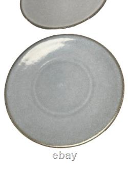 Jars France TOURRON GRIS ECORCE Blue Gray Charcoal Dinner Plate 10.5 Lot Of 4