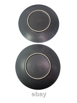 Jars France TOURRON GRIS ECORCE Blue Gray Charcoal Dinner Plate 10.5 Lot Of 4