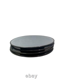 Jars France TOURRON GRIS ECORCE Blue Gray Charcoal Dinner Plate 10.5 Lot Of 4
