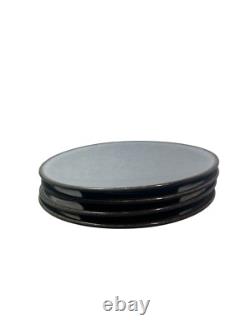 Jars France TOURRON GRIS ECORCE Blue Gray Charcoal Dinner Plate 10.5 Lot Of 4