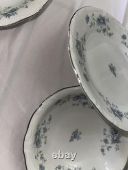 Johann Haviland Blue Garland Platinum Rimmed Germany Porcelain China 36 Pc Set