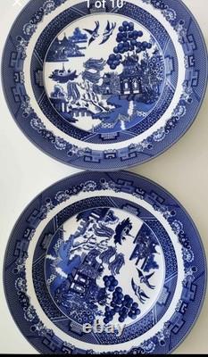 Johnson Brothers Blue Willow Design 11 Dinner Plates Set Of Six New