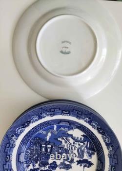 Johnson Brothers Blue Willow Design 11 Dinner Plates Set Of Six New