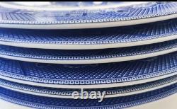 Johnson Brothers Blue Willow Design 11 Dinner Plates Set Of Six New