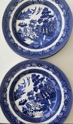 Johnson Brothers Blue Willow Design 11 Dinner Plates Set Of Six New