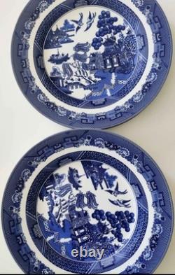 Johnson Brothers Blue Willow Design 11 Dinner Plates Set Of Six New