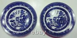 Johnson Brothers Bros Blue Willow 12pc Dinner Salad Dessert Plates Soup Bowls