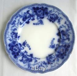 Johnson Brothers Richmond Pattern Flow Blue Dinner Plate with Gold Accents10 in