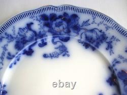 Johnson Brothers Richmond Pattern Flow Blue Dinner Plate with Gold Accents10 in