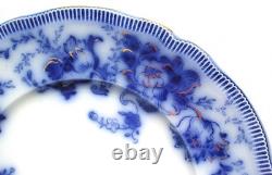 Johnson Brothers Richmond Pattern Flow Blue Dinner Plate with Gold Accents10 in