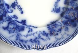 Johnson Brothers Richmond Pattern Flow Blue Dinner Plate with Gold Accents10 in