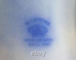 Johnson Brothers Richmond Pattern Flow Blue Dinner Plate with Gold Accents10 in