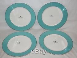 Kate Spade Lenox Rutherford Circle Turquoise Dinner Plates Set of 4 New