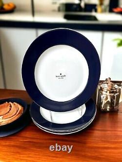 Kate Spade New York Navy Rutherford Circle 11 Dinner Plate by Lenox Set Of 4
