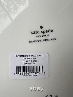 Kate Spade New York Navy Rutherford Circle 11 Dinner Plate by Lenox Set Of 4