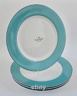 Kate Spade New York Turquoise Rutherford Circle Dinner Plates Set 4 NWT