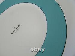 Kate Spade New York Turquoise Rutherford Circle Dinner Plates Set 4 NWT