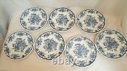 Kensington Balmoral Blue Dinner Plates Set Of 7 England Ironstone Staffordshire