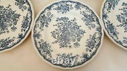 Kensington Balmoral Blue Dinner Plates Set Of 7 England Ironstone Staffordshire