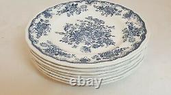 Kensington Balmoral Blue Dinner Plates Set Of 7 England Ironstone Staffordshire