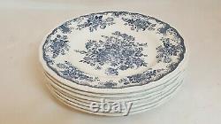 Kensington Balmoral Blue Dinner Plates Set Of 7 England Ironstone Staffordshire