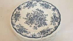 Kensington Balmoral Blue Dinner Plates Set Of 7 England Ironstone Staffordshire