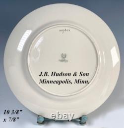 LENOX 10pc 10 3/8 Dinner Plates w Raised Gold Enamel, Encrusted, Cream & Teal