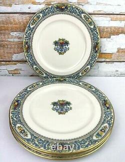 LENOX The AUTUMN 10.5 Dinner Plates (Set of 4) LAUT Fruit Floral Blue Scroll