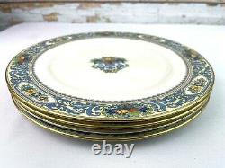 LENOX The AUTUMN 10.5 Dinner Plates (Set of 4) LAUT Fruit Floral Blue Scroll