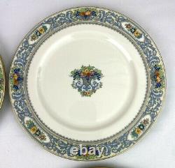 LENOX The AUTUMN 10.5 Dinner Plates (Set of 4) LAUT Fruit Floral Blue Scroll