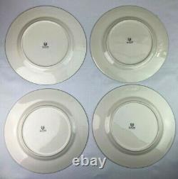 LENOX The AUTUMN 10.5 Dinner Plates (Set of 4) LAUT Fruit Floral Blue Scroll