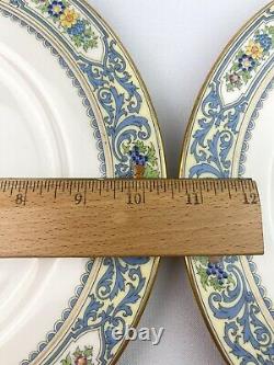 LENOX The AUTUMN 10.5 Dinner Plates (Set of 4) LAUT Fruit Floral Blue Scroll