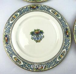 LENOX The AUTUMN 10.5 Dinner Plates (Set of 4) LAUT Fruit Floral Blue Scroll