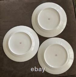 LOMONOSOV Lot/3 DINNER Net 10 1/2 PLATES Cobalt Gold St Petersburg RUSSIA
