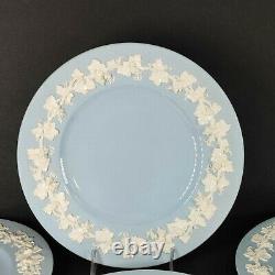 LOT Of 6 Wedgwood Embossed Queensware Blue White 10.5 Dinner Plates