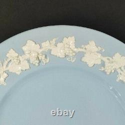 LOT Of 6 Wedgwood Embossed Queensware Blue White 10.5 Dinner Plates