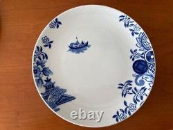 LOVERAMICS Willow Love Story Blue Dinner Plate Salad Plate Spoon 4 Piece Set
