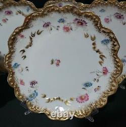 LS&S Limoges 8 1/4 Diameter 12 Plate Set with Blue, Pink and Purple Flowers