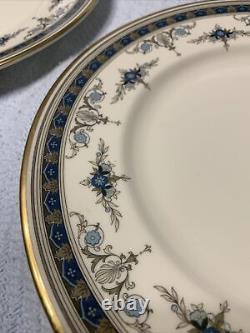 LTD Minton Grasmere Blue Dinner Plates Fine Bone China 10 5/8 Set Of 4 England
