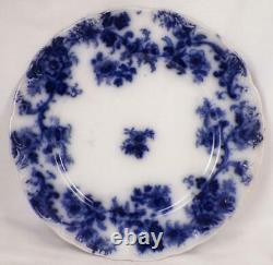 Lancaster Flow Blue Dinner Plate New Wharf Pottery 8.75 in Floral Antique #1